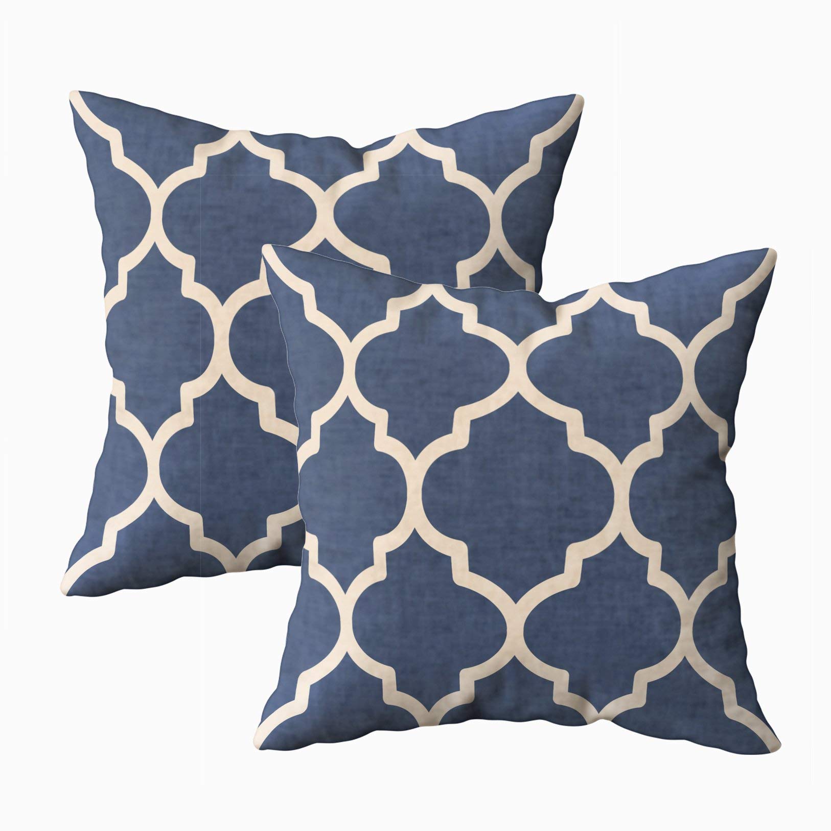 Musesh 18x18 Pillow Cases, Pack of 2 Simple Clean Geometric Shapes Trellis Rhombus Contrasting Background Designs Enduring for Sofa Home Decorative Pillowcase Throw Pillow Covers