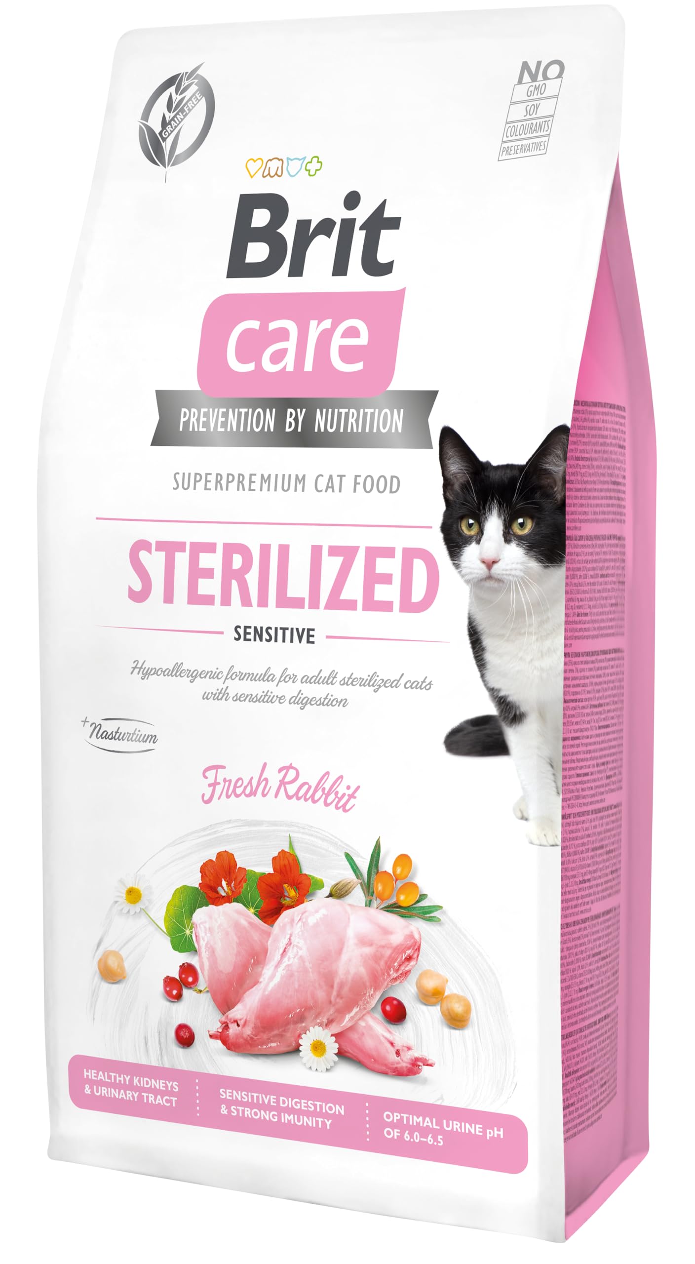 Brit Care Sensitive, Kısırlaştırılmış Hassas Kediler İçin, Tahılsız, Hipoalerjenik Taze Tavşan Etli Kuru Mama, 7 kg