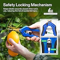 Vista 5 de VIVOSUN Paquete de 12 tijeras de jardinería de 6.5 pulgadas, tijeras de podar de mano con cuchillas de precisión curvadas revestidas de titanio