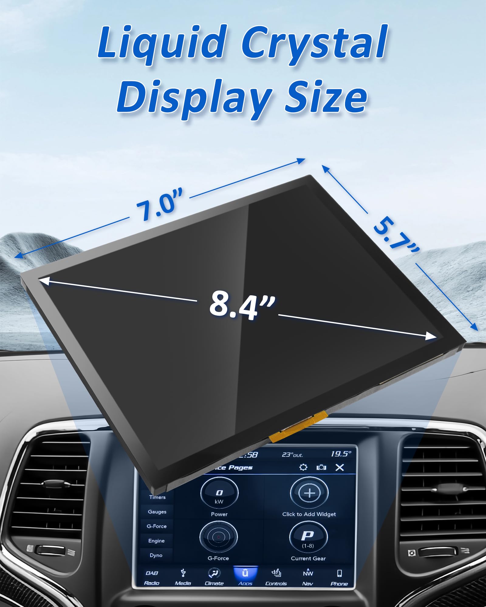 8.4" Uconnect Touch Screen Replacement For Dodge RAM & Jeep - LA084X01 LCD Display 2017 & Up