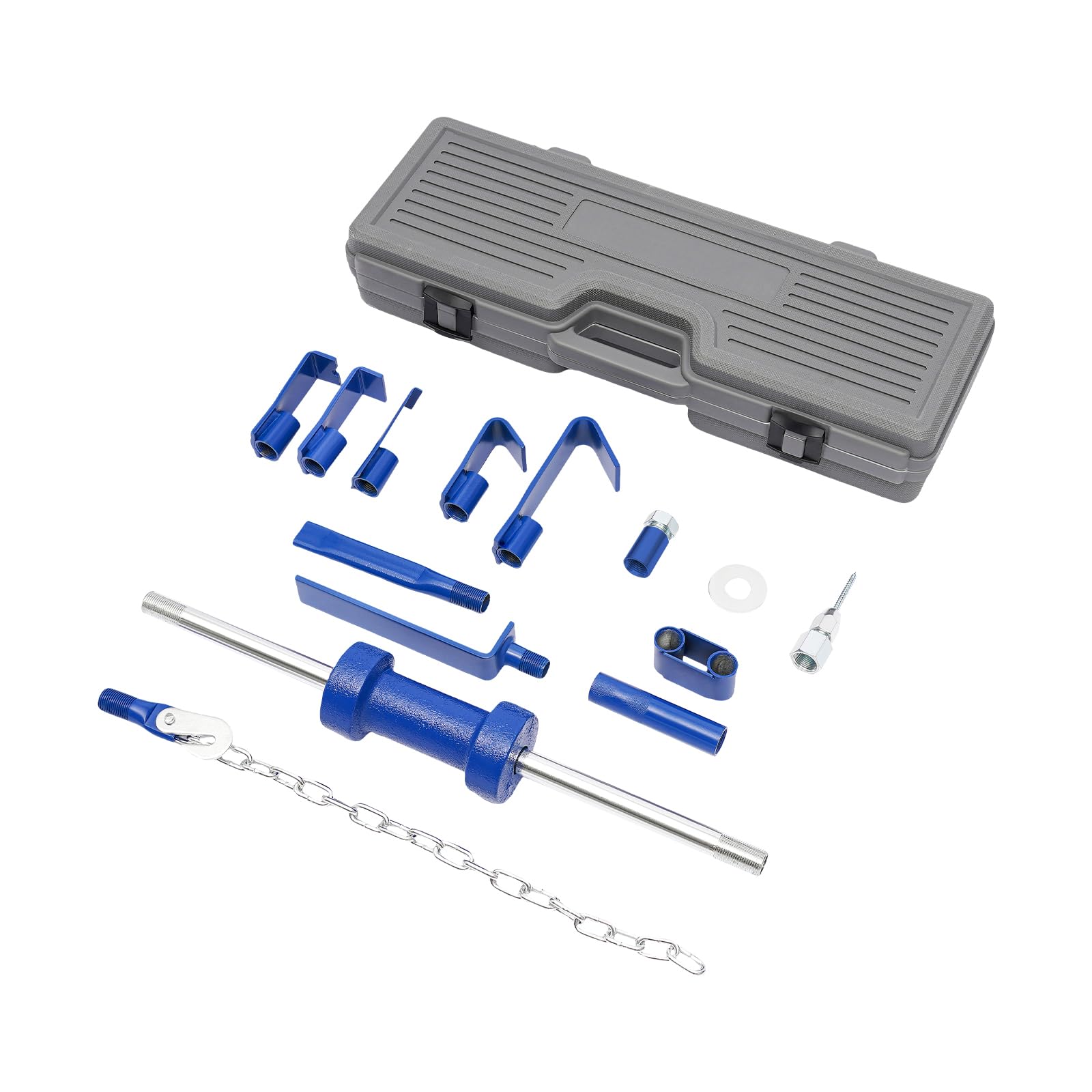 Set di martello scorrevole in valigetta, strumento di rimozione ammaccature per auto, senza vernice, martello a percussione da 58 cm e 5 ganci di trazione, kit di riparazione per ammaccature su porte