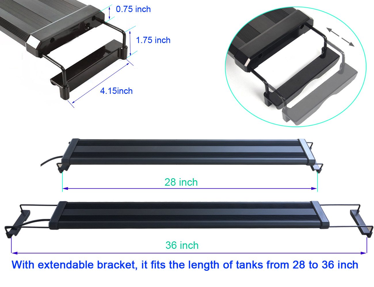 coodia aquarium hood lighting
