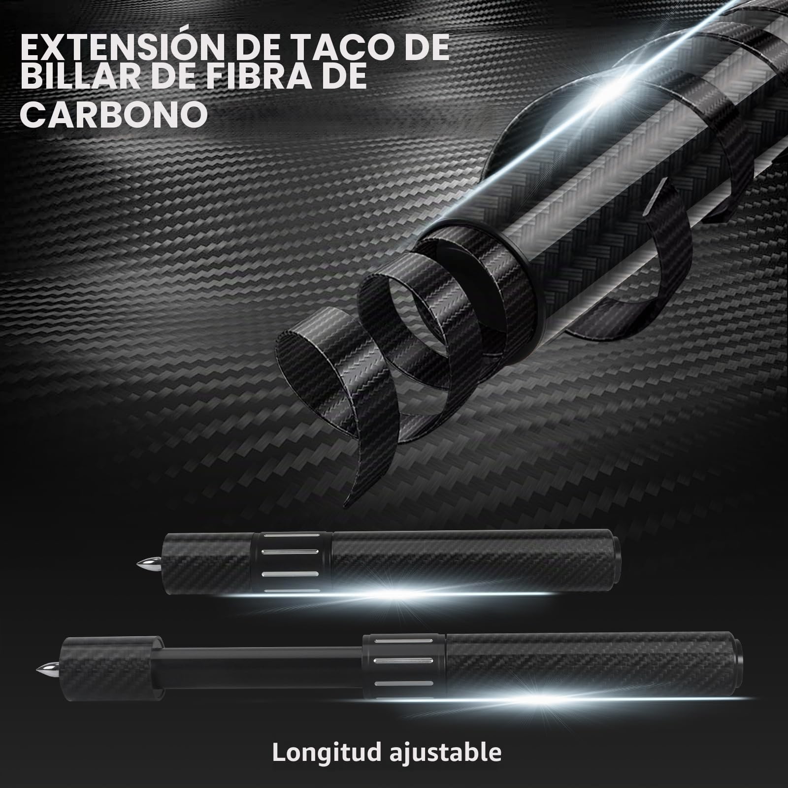 Kmise Taco de Billar de 58 Pulgadas, 19~21 onzas con Taco de extensión de Fibra telescópica, Juego de Tacos de Billar Profesionales Hechos a Mano con Estuche de Cuero para Tacos, Tiza y Guantes