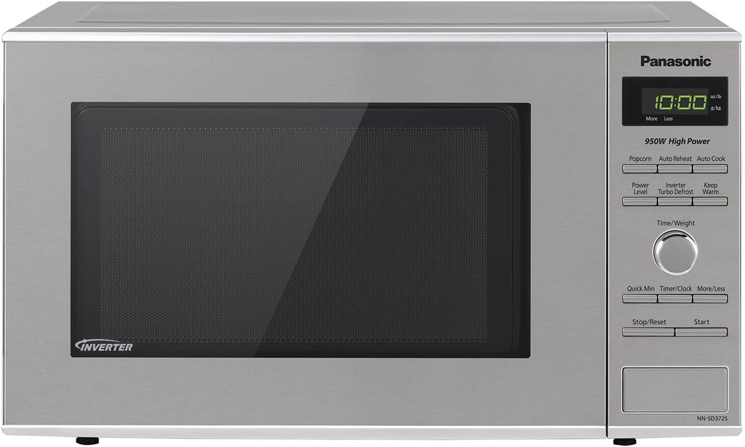 Panasonic Microwave Oven NN-SD372S Stainless Steel Countertop/Built-In with Inverter Technology and Genius Sensor, 0.8 Cu. Ft, 950W (Renewed)