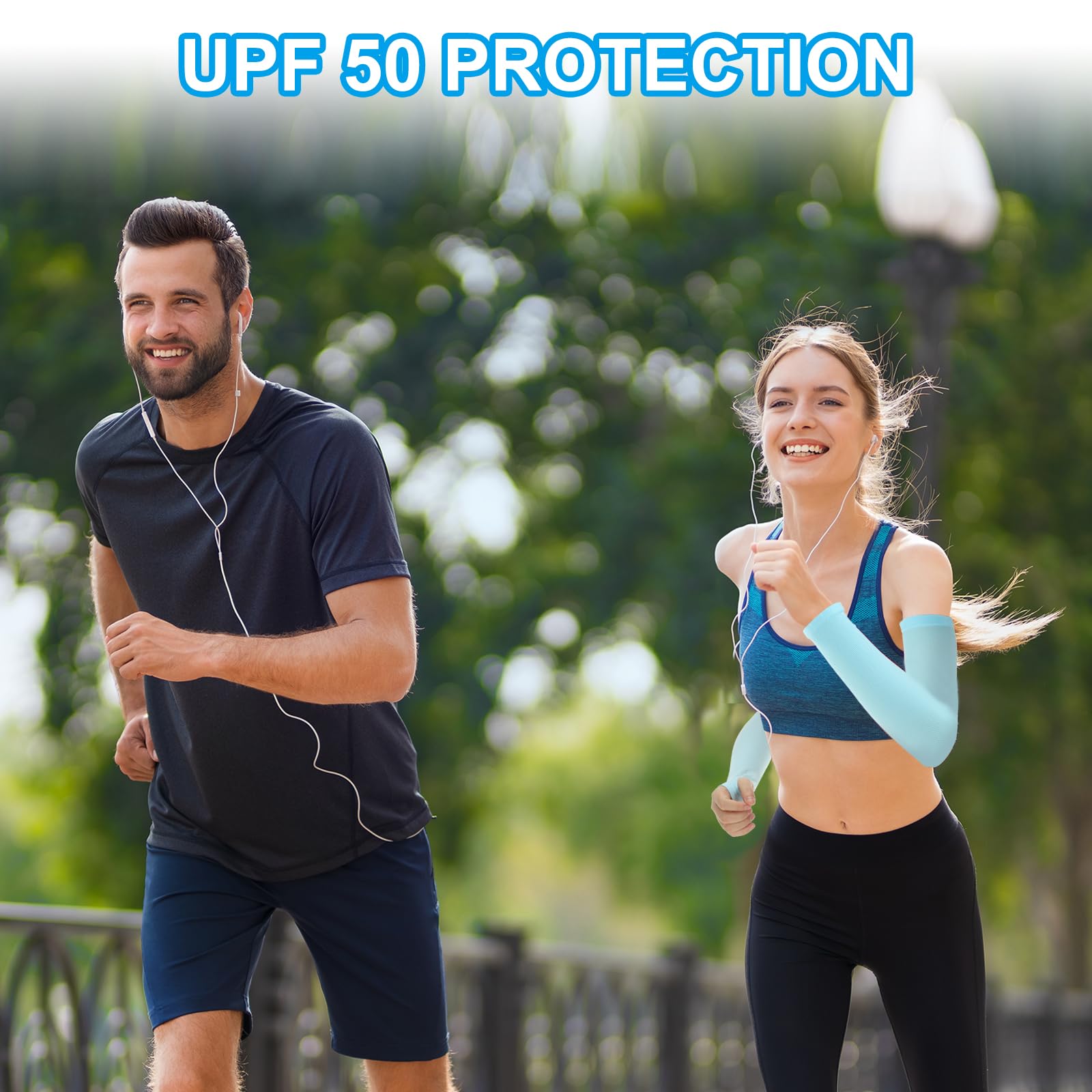 PATIKIL 1 Paire de Manchettes, Manches de Protection Solaire pour les Bras, Manchettes Rafraîchissantes pour les Sports, la Randonnée, l'Équitation, Beige