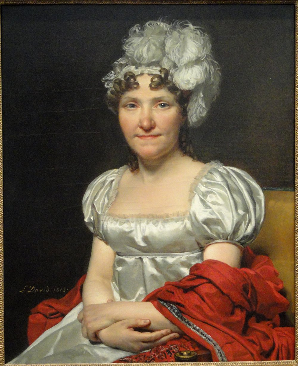 Tableau Madame David par Jacques Louis David grand format mat cadre marron