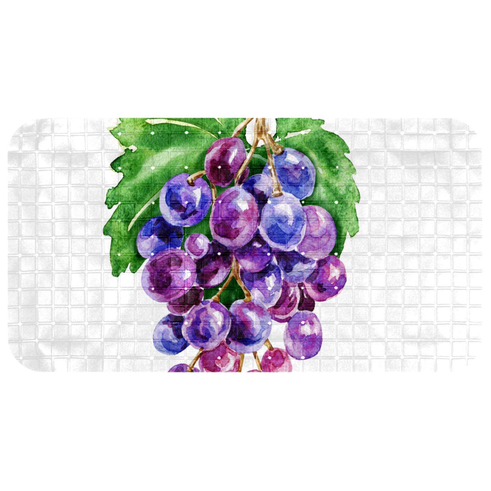 Tapis de bain pour bébé 67x37 cm avec ventouse puissante motif fruits violets