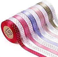 Vista 8 de LaRibbons Cinta de Satén de 3/8 Pulgadas 100 Yardas para Manualidades, 10 Yardas/Rollo 10 Rollos Paquete de Cinta de Satén Arcoíris de Doble Cara
