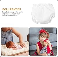 Vista 3 de Toyvian Ropa de pañales blancos para muñecas, ropa interior de muñeca para bebé, accesorios para muñecas, juego de ropa interior, juego de ropa
