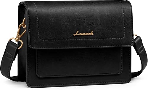 LOVEVOOK Bolsos cruzados para mujer, bolso cruzado de cuero vintage, bolsos de hombro de diseño moderno para teléfono celular