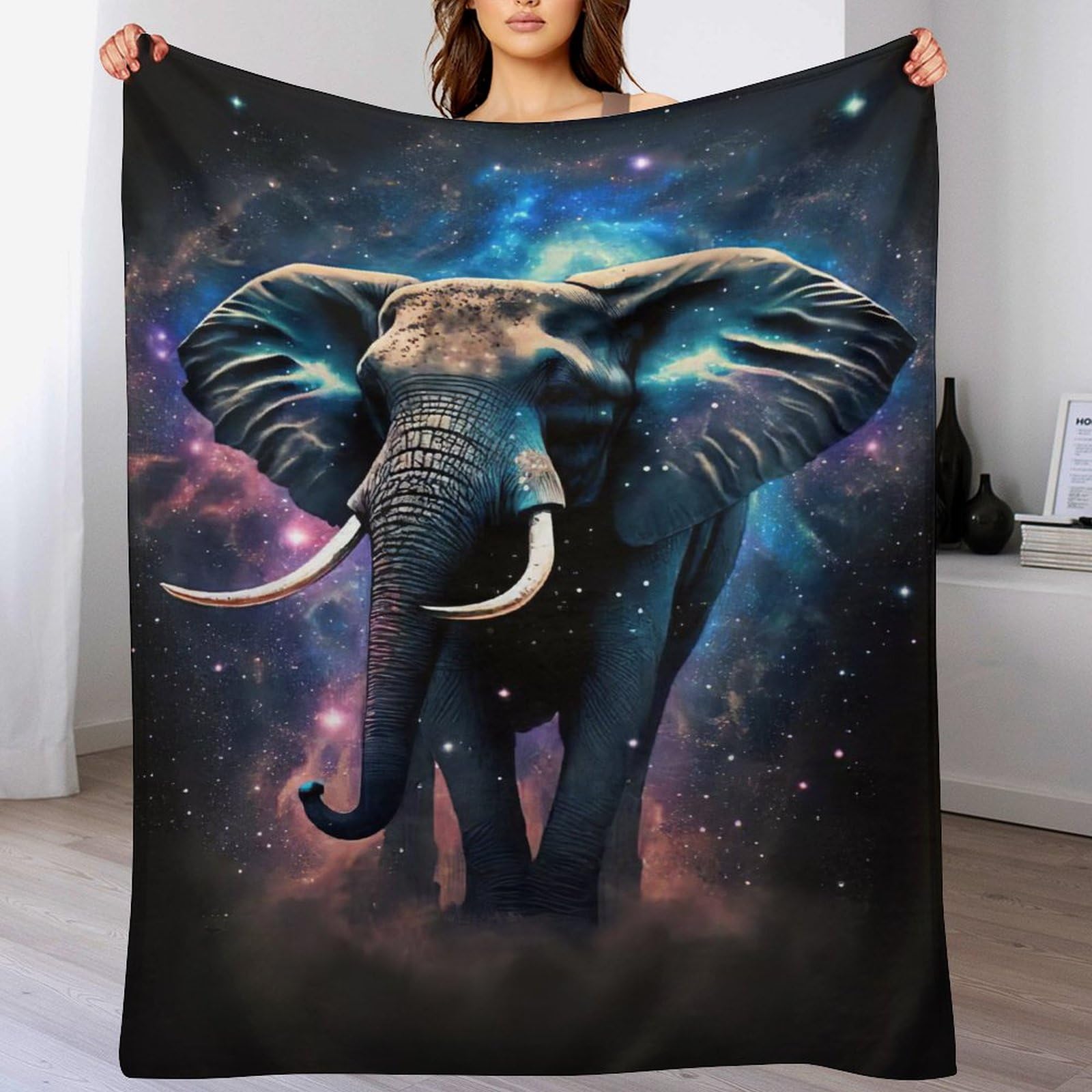 Couverture de lit en flanelle éléphant 180x200cm pour canapé