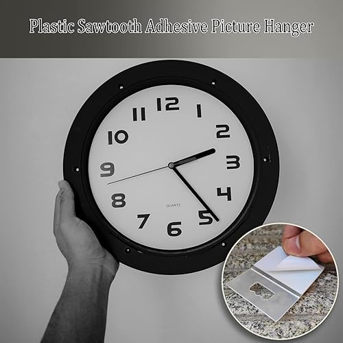 Miniatura 6 de Paquete de 30 ganchos adhesivos para cuadros de espuma colgador de plástico con dientes de sierra colgador de fotos sin uñas 30