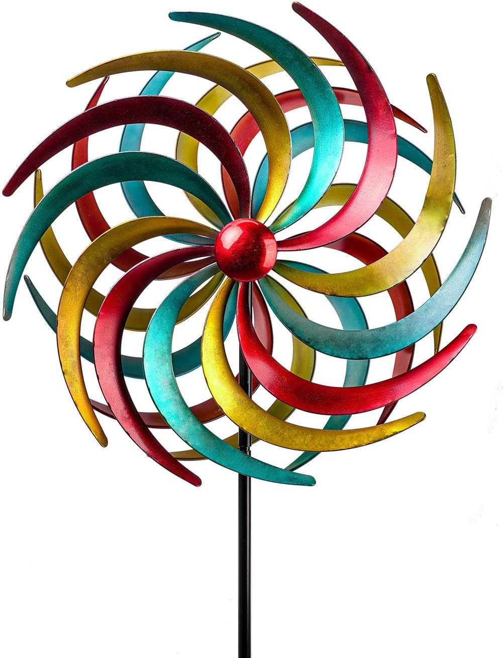 Indefree 82.7" High Wind Spinners Outdoor Colorful Flower Wheel Spinner, Lawn Ornament Wind Catcher for Outdoor Yard Lawn Garden Decorations