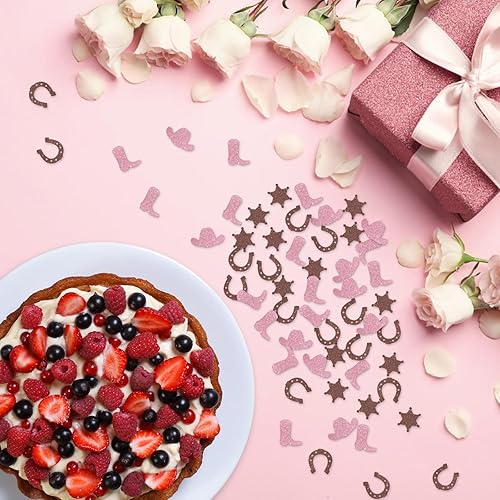 Miniatura 3 de Confeti de vaquera con purpurina, temática occidental, cumpleaños, baby shower, boda, despedida de soltera, decoración de mesa de despedida de