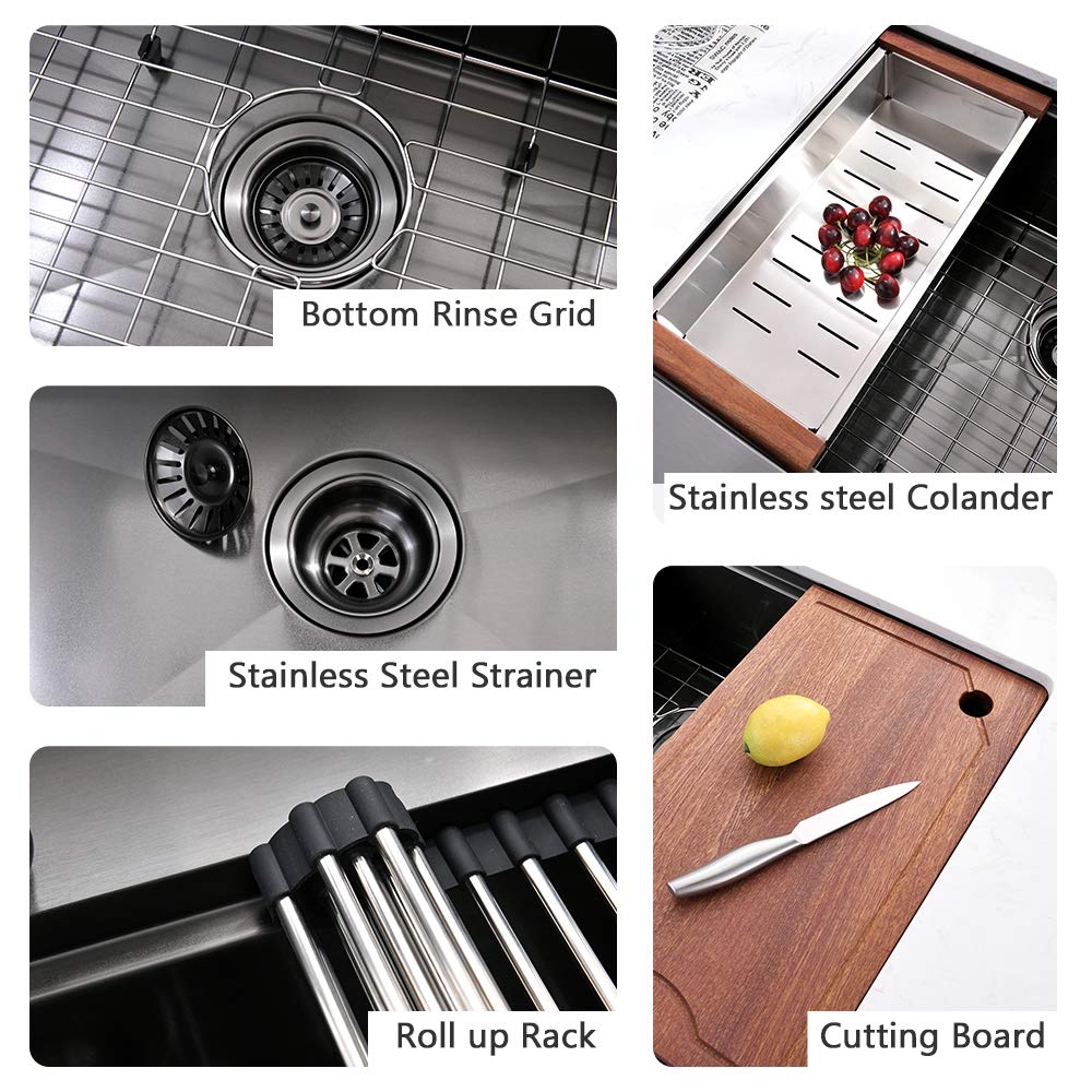 36 Matte Black Farmhouse Kitchen SinkSOMRXO 36 Inch Apron Front