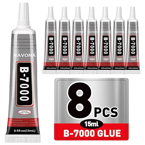 8 PCS 15ml B7000 Glue Clear with Precision Tip, Bedazzling