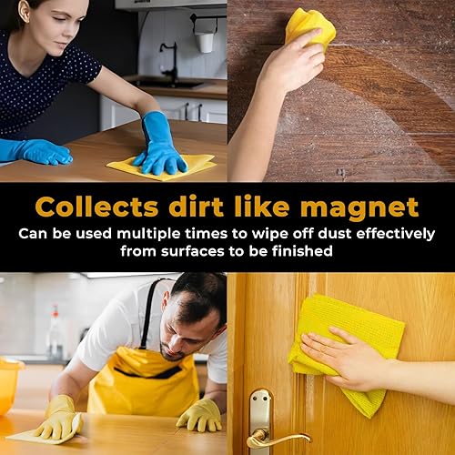 Miniatura 6 de Eshazu - Paño adhesivo prémium (paquete de 12)  Eliminador de polvo y partículas de grado profesional para carpintería y pintura  Trapos de tachuela