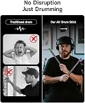 New Upgraded Virtual Air Drum Sticks, 3D Motion Sensing RGB Electronic Drum Set with Built-in Speaker, Pedals & Bluetooth Adapter, 8 Built-in Sounds Portable Drum Kit Gift for Kids Adults Home Party