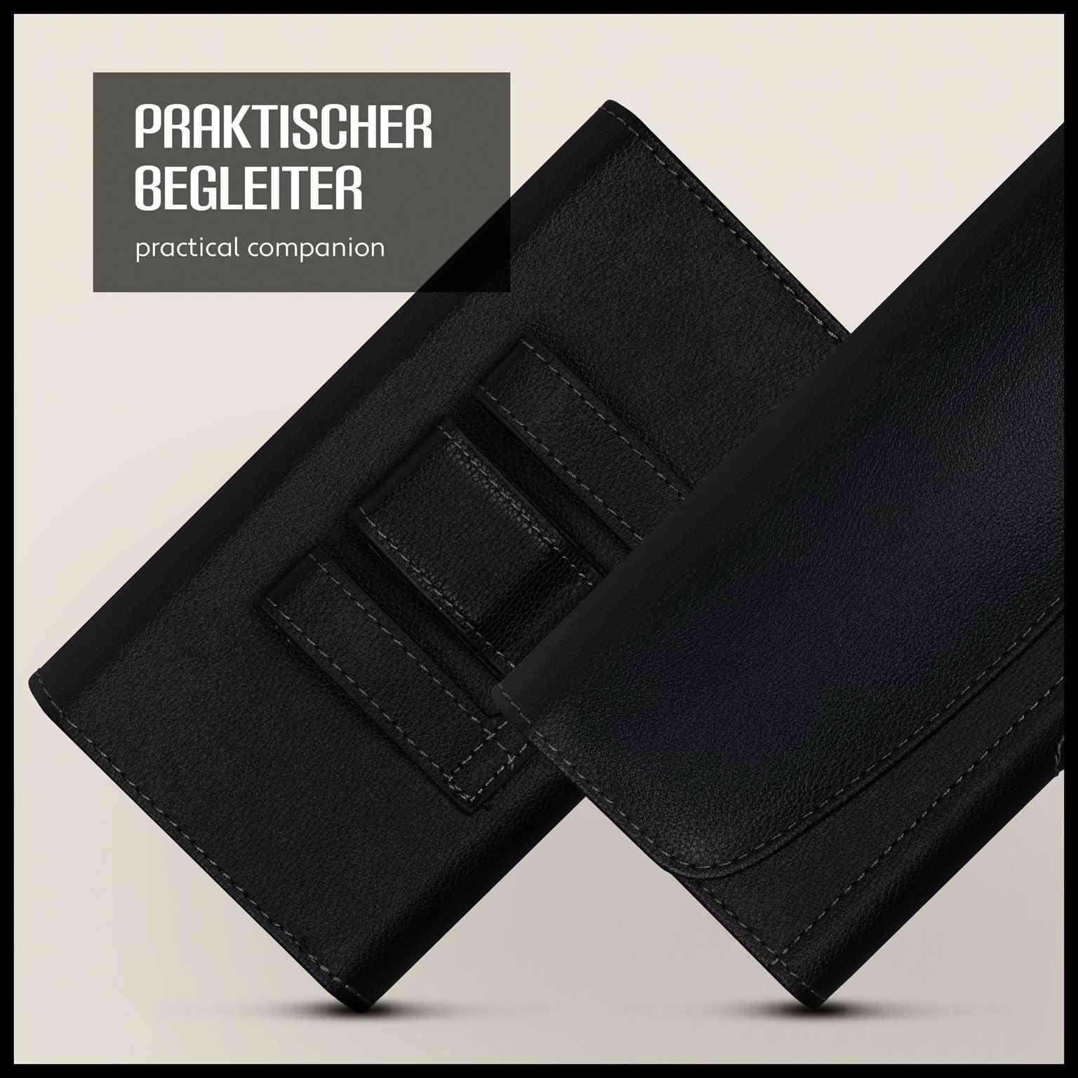 Étui Ceinture Pour Wiko View 2 - Nylon, étanche, Noir, Dimensions 16.5x9cm, Neuf