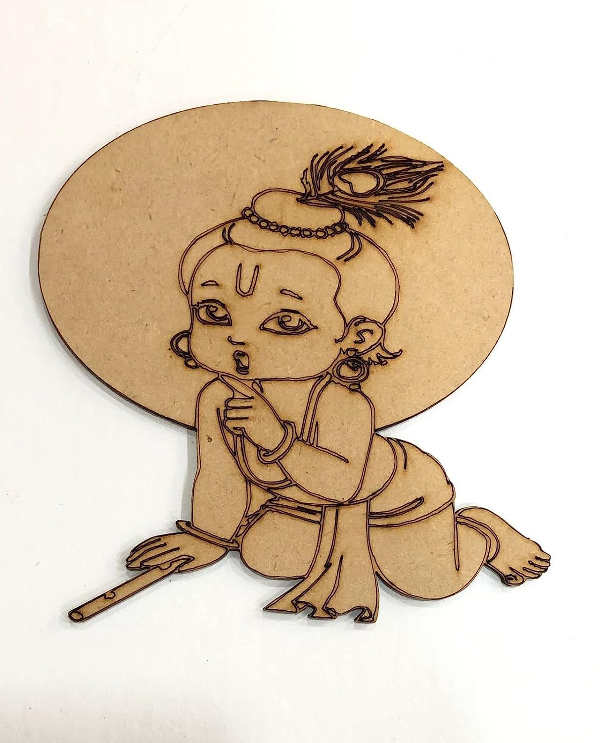 Shreya Store Krishna Premarked Wooden MDF Shapes Cutout for Crafts Work Decoration Home Room Decor Artistic DIY Work Art and Craft (9 x 10inch 2 Pcs)-image-3