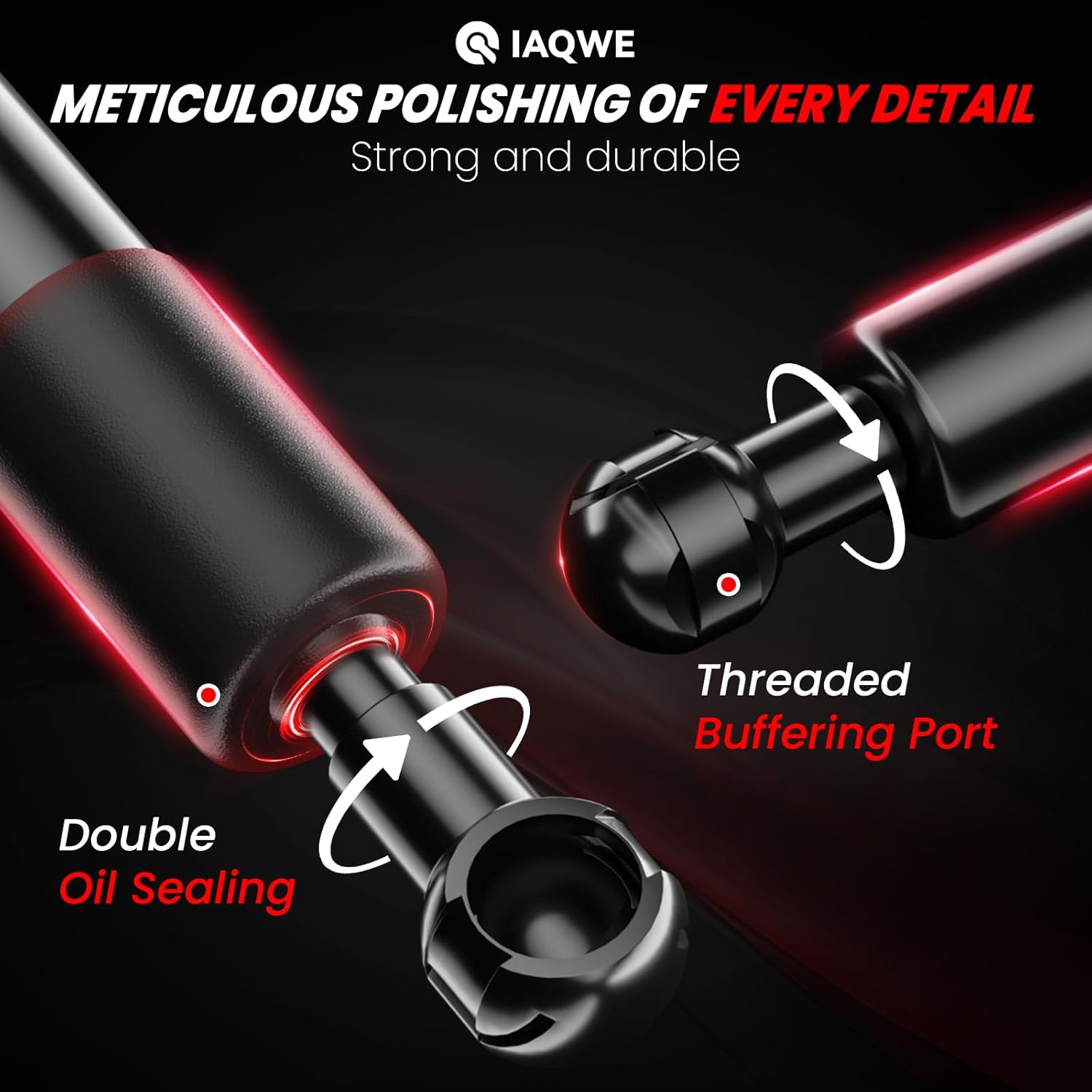 IAQWE Truck Tailgate Assist Shock 43301 Kit for Dodge Ram 1500 2009-2012 2500 3500 2010-2012, Ram 1500 2013-2018 Classic 2019-2024 2500 3500 2013-2024 Accessories Damper Strut Upgraded Black