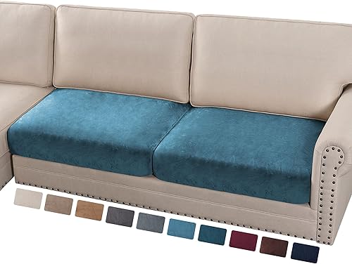 Vista 397 de PrinceDeco Fundas para sofá modular, 4 piezas, fundas de sofá para sofá seccional, fundas de terciopelo separadas para sofá seccional, en forma de L