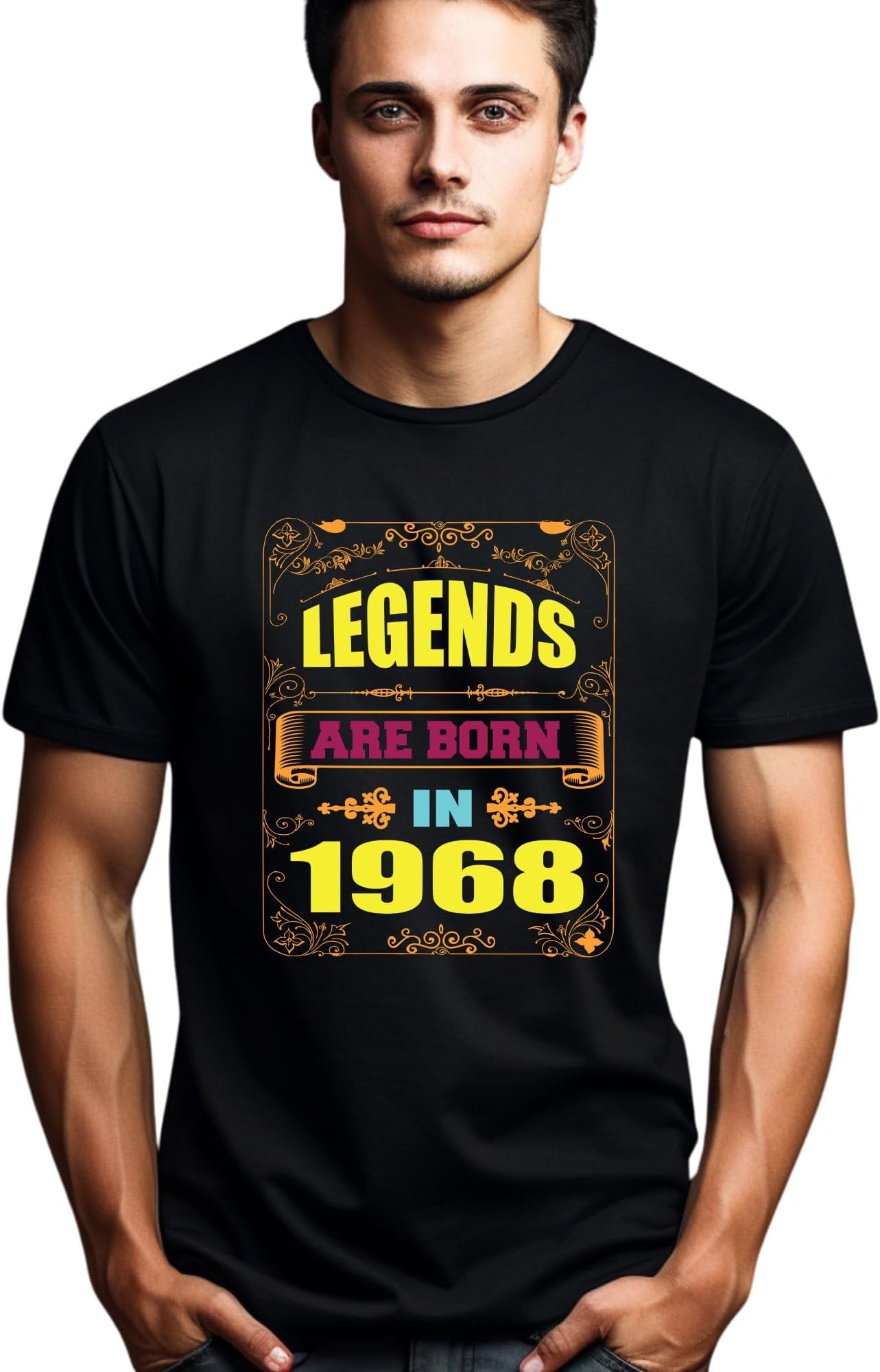 Vintage 1968 Birthday T-Shirt, Retro Legends are Born in 1968 Tee, Classic Unisex Gift Shirt