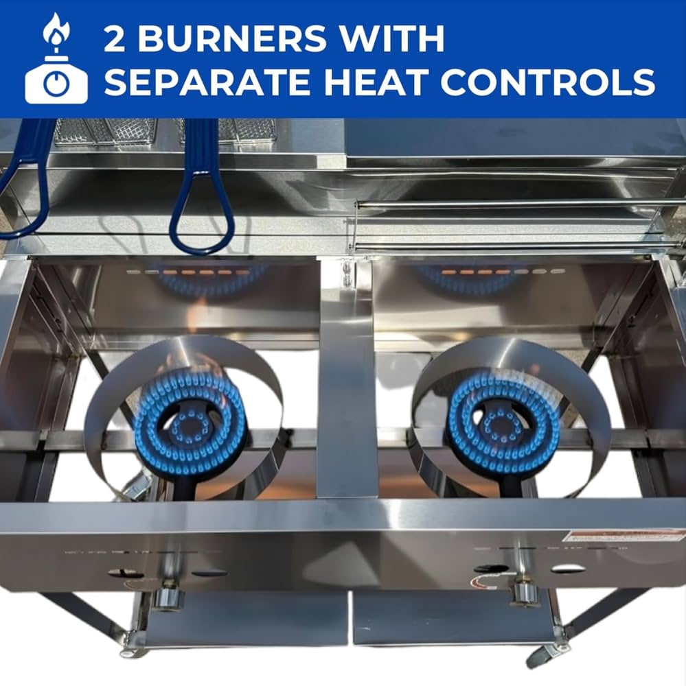 Deep Fitter（30ml_23） Deep Fryer Cart with 30 lb 3 Gallon Single Tank | Stainless