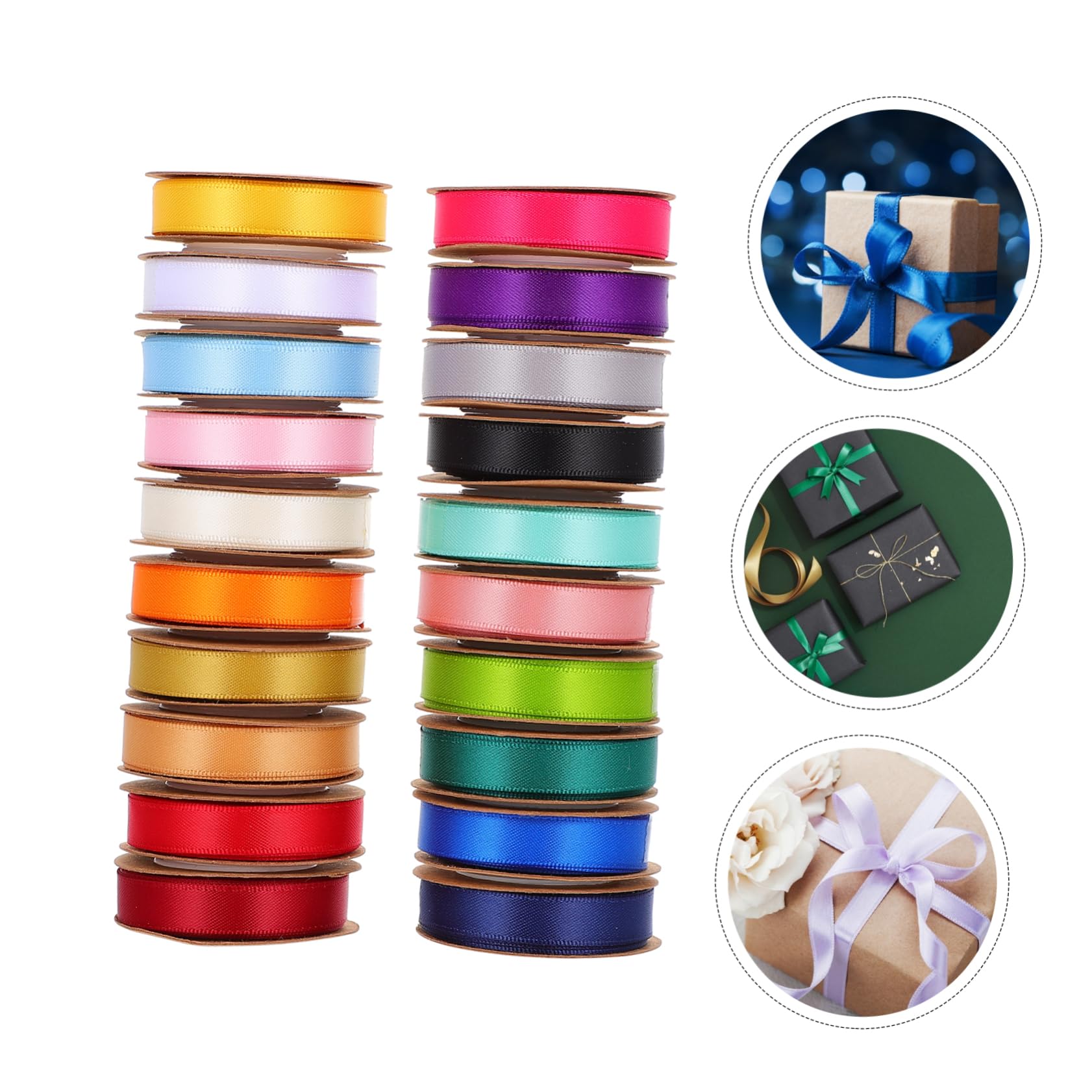 Didiseaon 20rotoli Nastro Decorativo Doppio Faccia Da Ribbons Eleganti Per Confezionamento Regali e Decorazioni Feste Metri Per Matrimonio e Festività