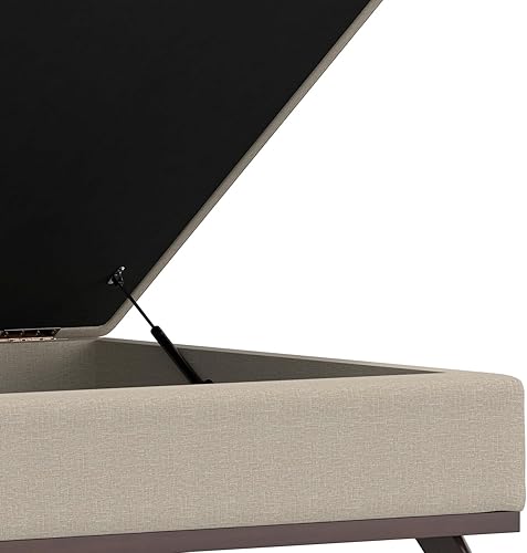 Miniatura 185 de SIMPLIHOME Owen - Bandeja rectangular moderna de mediados de siglo de 34 pulgadas de ancho, otomana pequeña para almacenamiento de mesa auxiliar, en