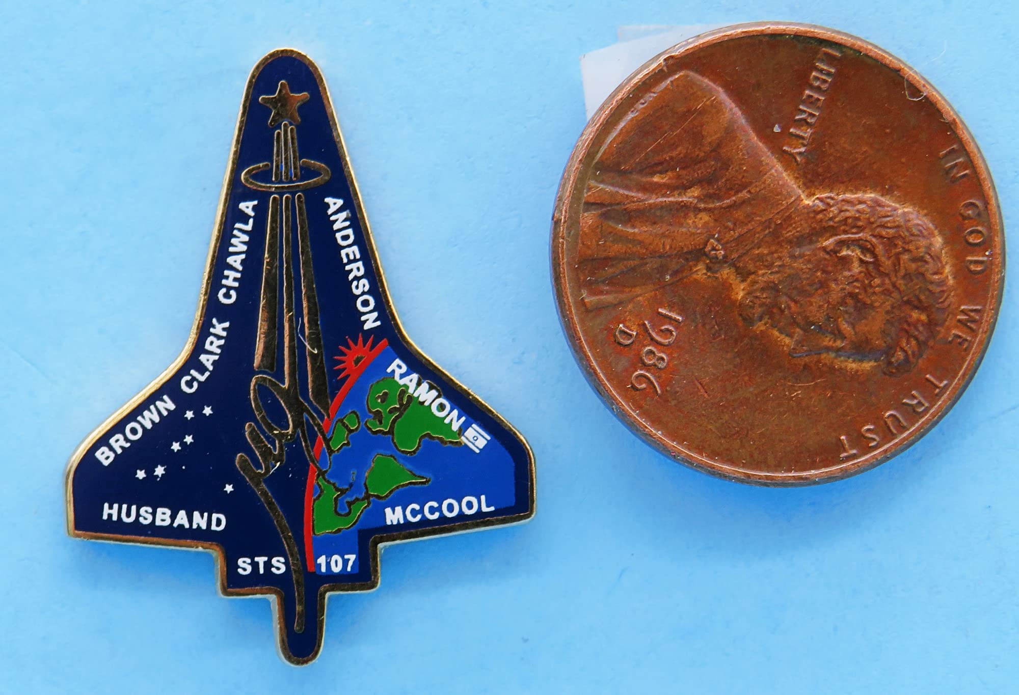 Space Shuttle Columbia Sts-107 Fallen Heroes Nasa Space Program Lapel Pin