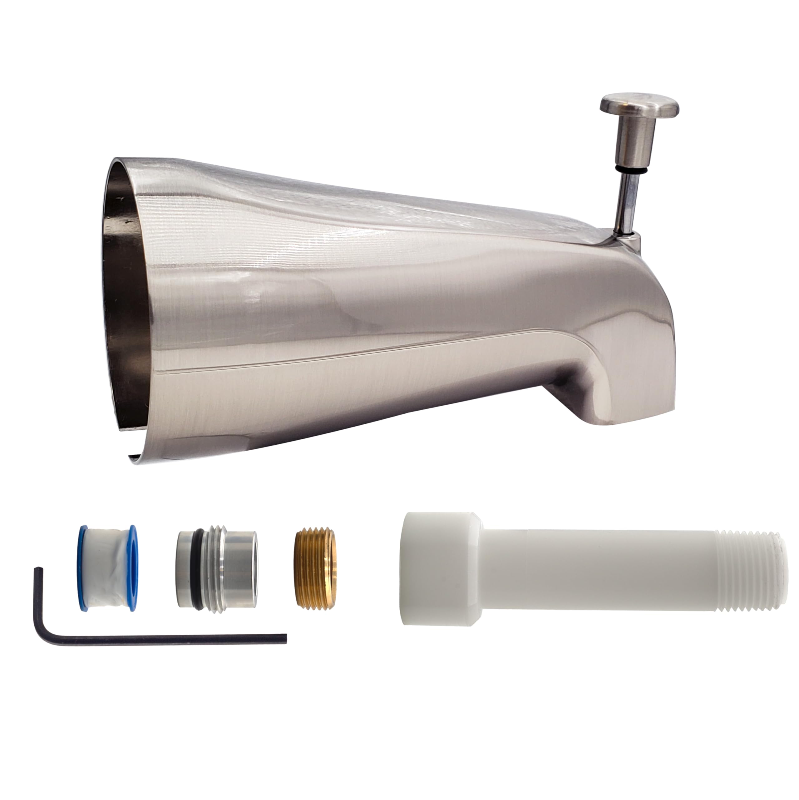 Westbrass E531DUS-07 - Boquilla desviadora universal de 5-1/4 pulgadas, zinc, níquel satinado