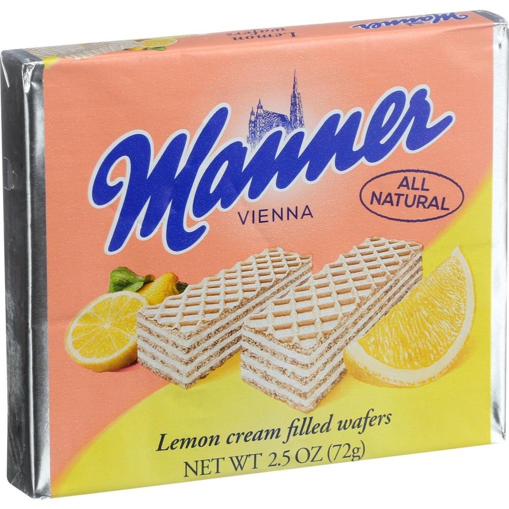Manner Lemon Cream Filled Wafers 2.54 oz (Pack of 12)