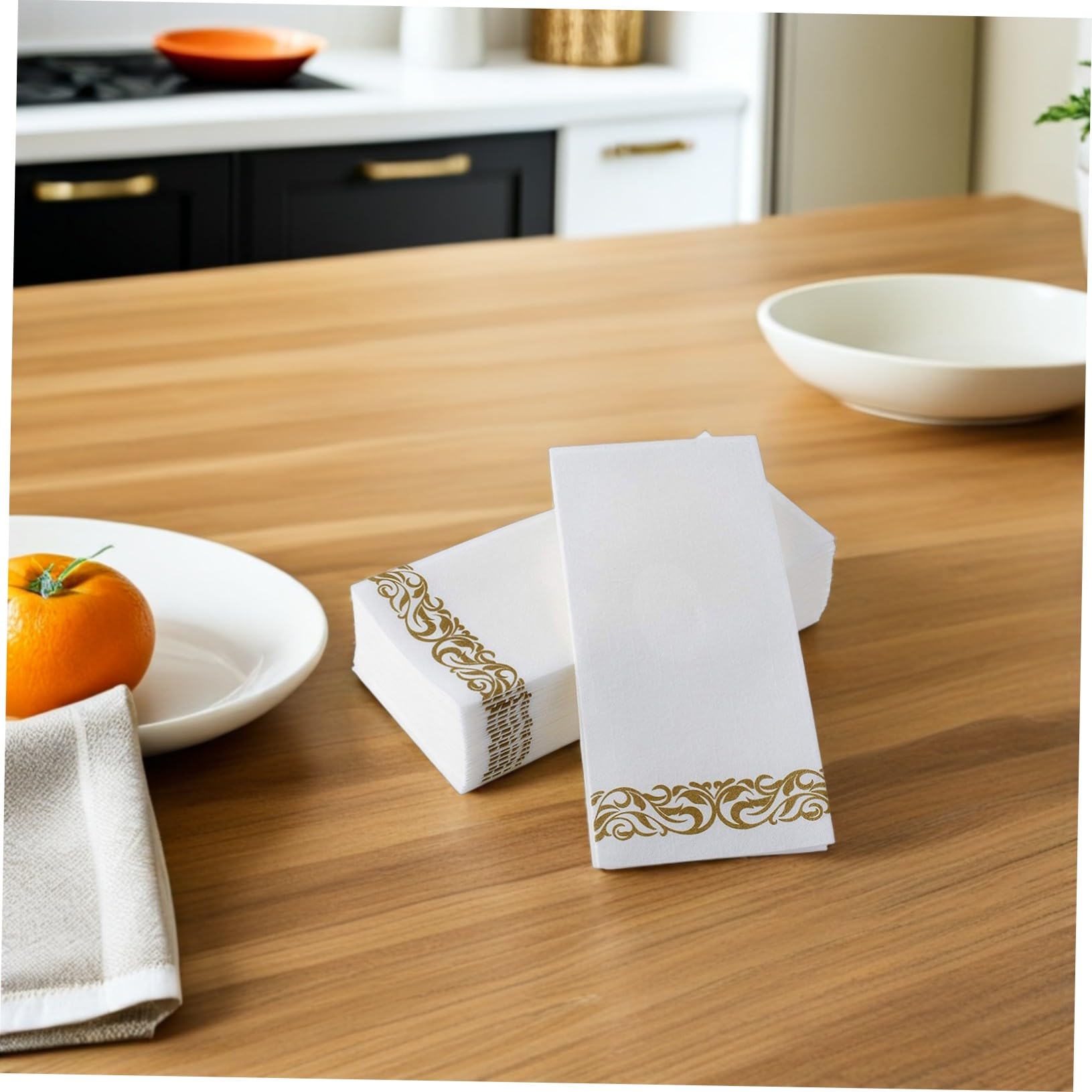 75 piezas Servilletas de Papel Decorativas Diseño Europeo Plegadas para Cenas Bodas y Uso Hogar y Restaurante
