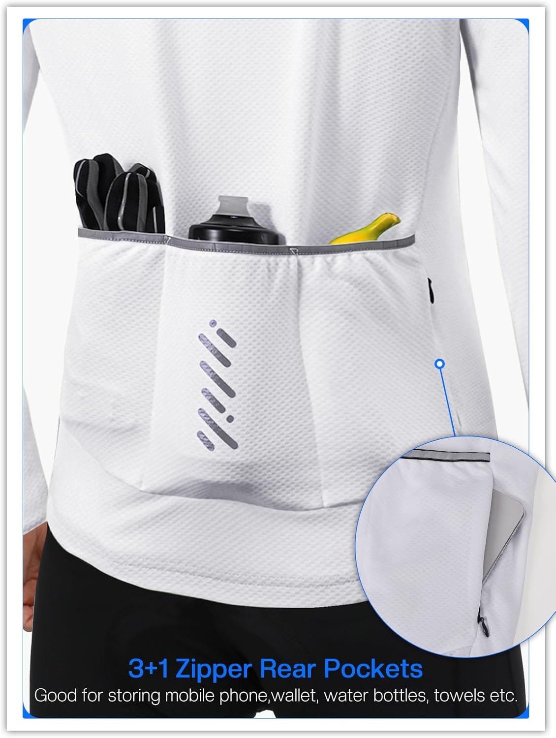 BERGRISAR Men's Long Sleeve Cycling Jersey Spring Fall Road Bike Shirt Biking Bicycle Mountain Bike Jersey - Image 5