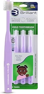 Brilliant Oral Care Child Toothbrush with Soft Bristles and Round Head, for a Kid Approved, Easy to Use All-Around Clean M...