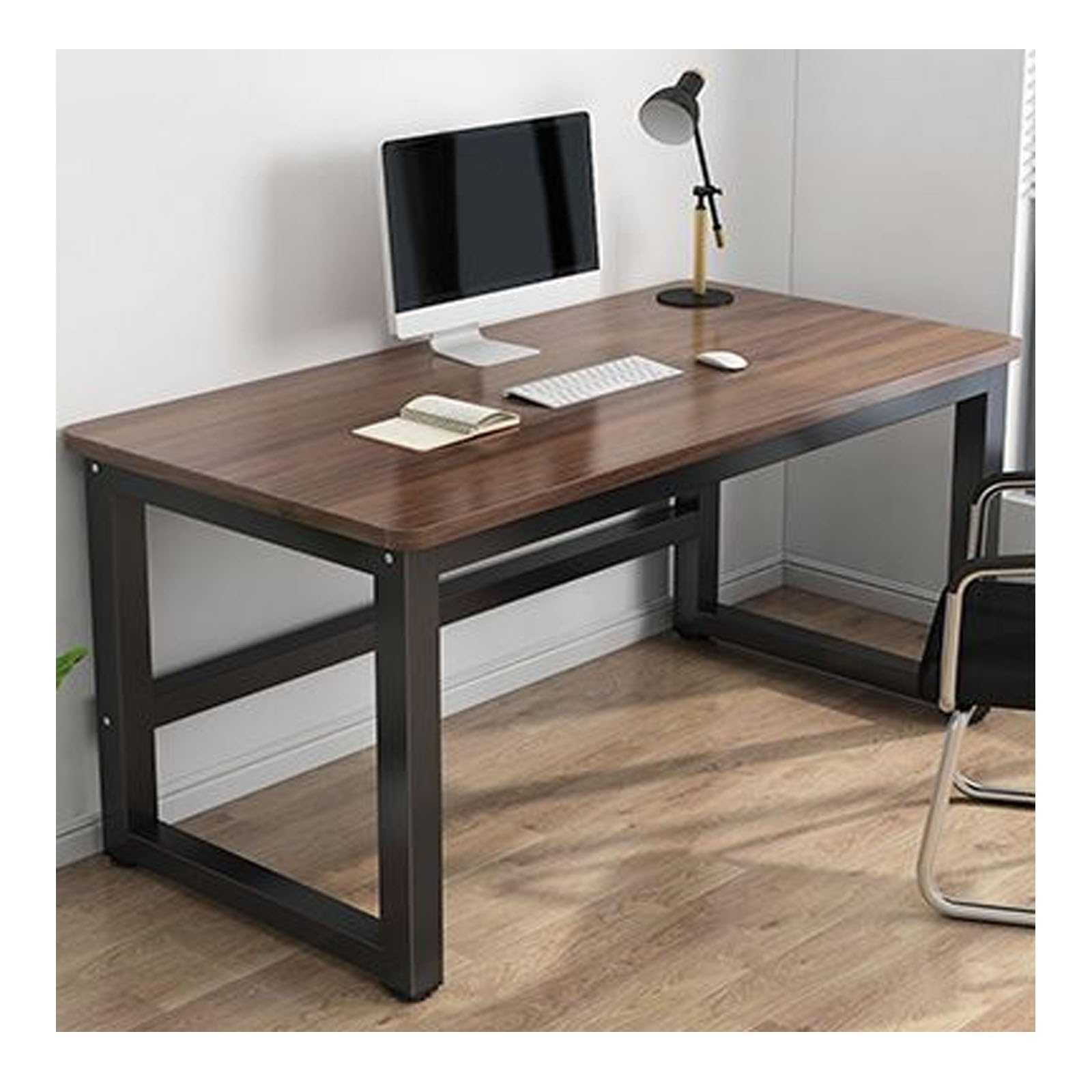 Scrivania moderna e semplice, 50 x 80 cm, in rovere grigio, robusta struttura in metallo, non pieghevole, perfetta per casa, ufficio, studio, scrittura, stile minimalista Escritorio de Oficina.