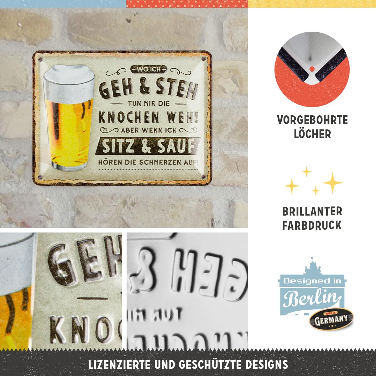 Nostalgic-Art Retro Blechschild „Cuba Libre“ – 30x40 Cm, Metall, Mit 3D-Prägung. Perfekt Für Bar, Küche Oder Wohnzimmer.