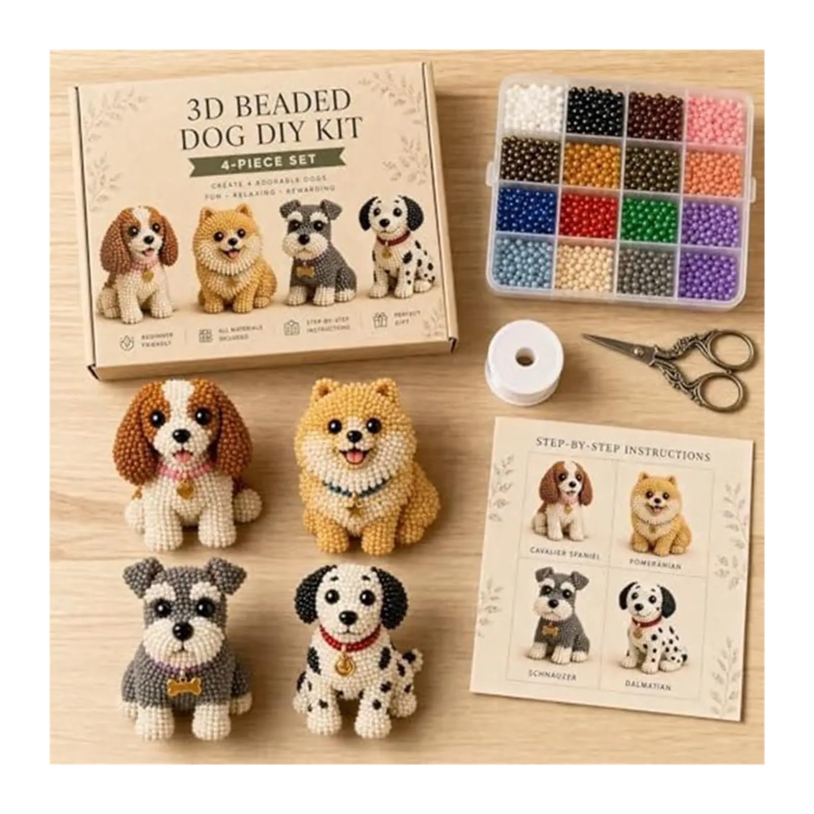 kit di perline fai da te Kit da ricamo con perline animali fai te fatto a mano(Style-B)