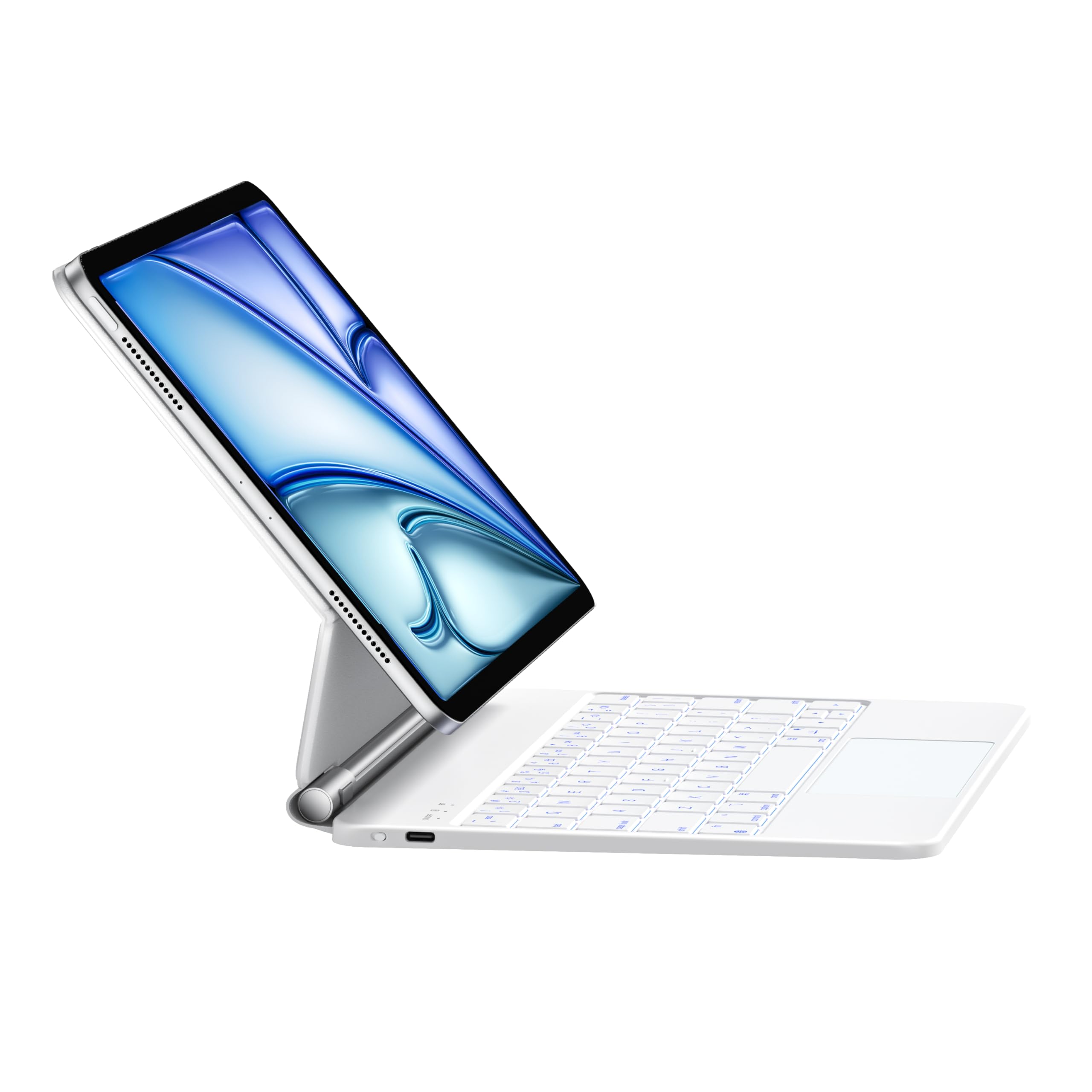 Sponsored Ad – Keyboard Case for iPad Air 11 Inch (M3 2025/M2 2024), Air 5th/4th Gen, 7-Color Backlight, Floating Stand, Click-Anywhere Trackpad, iPad Pro 11 inch (4th/3rd/2nd/1st) Case with Keyboard,White