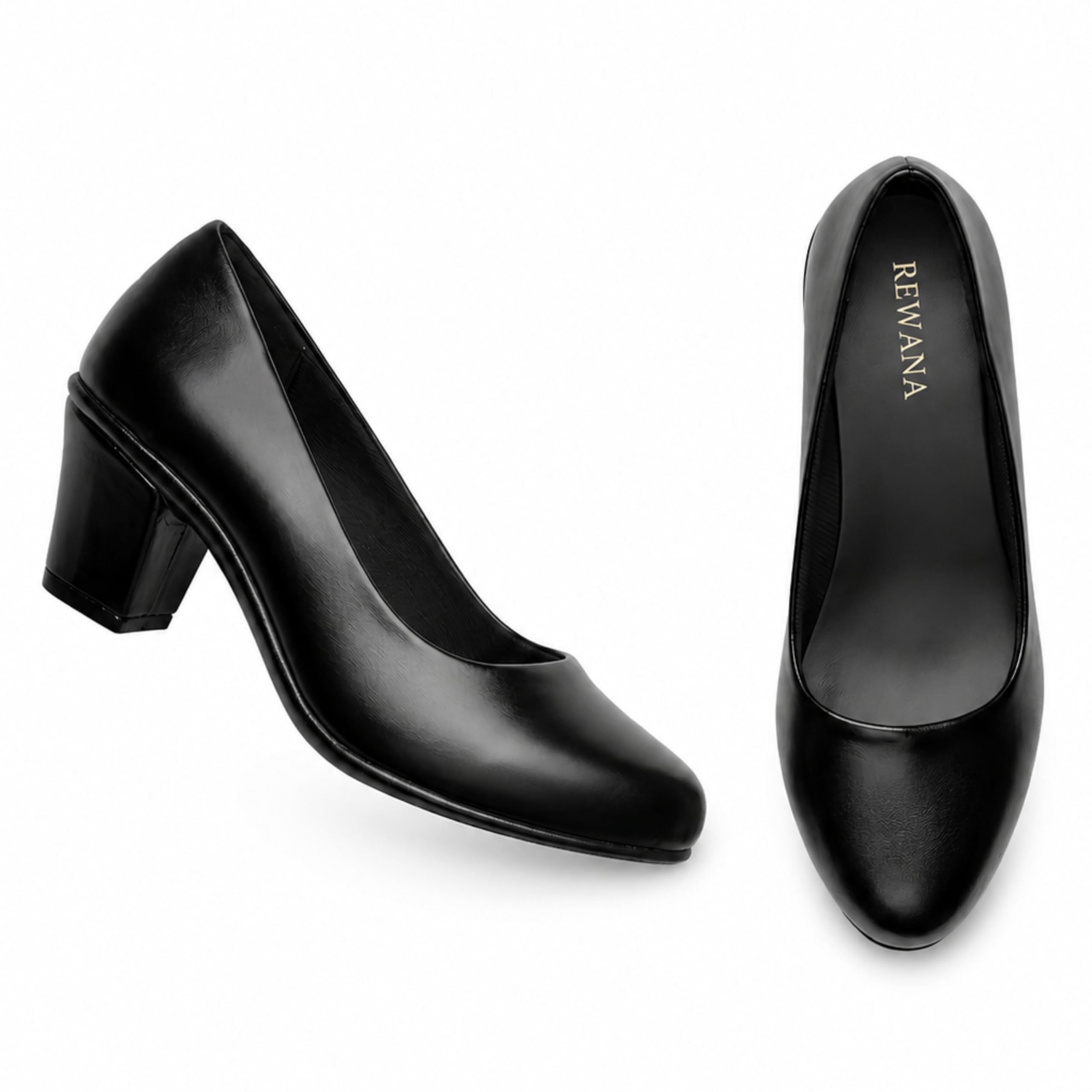 Women's Block Heel Formal Pumps, Slip-On Office Wear Bellies Rounded Toe Ballerinas Comfortable Footwear for Office, Parties & Special Occasions Sandals-image-45