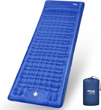 HiiPeak Strong Support Camping Sleeping Mat, Inflatable Sleeping Mattress 3.9 Inch Thickness Sleeping Pad with Pillow, Quick Inflation Ultralight Portable Sleeping Bed for Backpacking, Hiking, Picnic