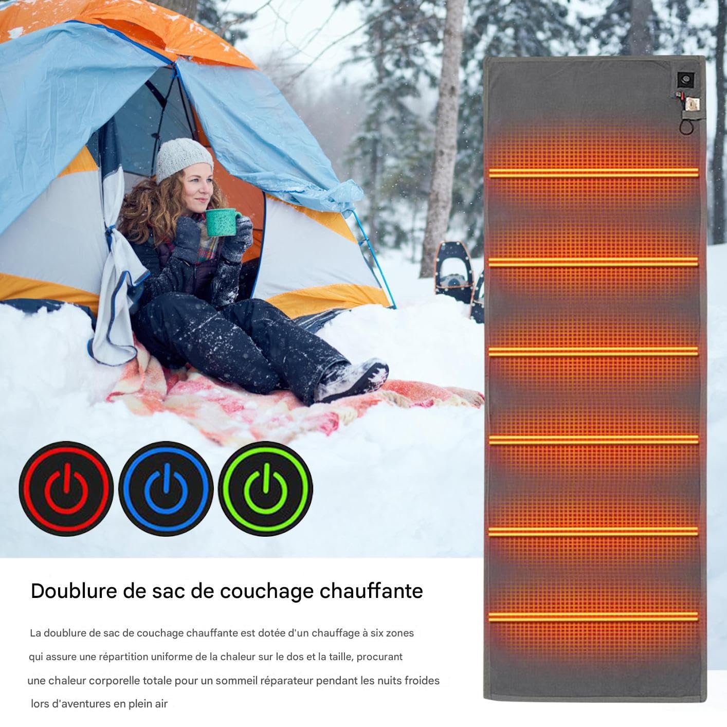 sous-Sac De Couchage Chauffant Couverture de Tapis USB Ajustable