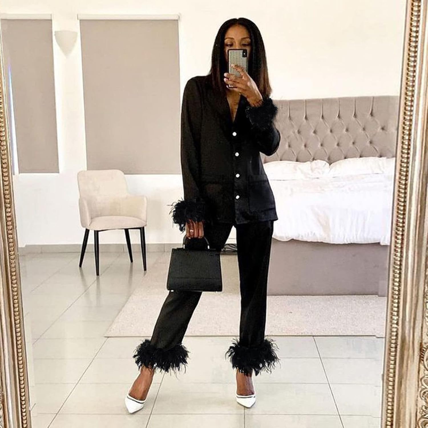 Pigiama Donna Set Pigiama Invernale Maniche Lunghe Lungo Cotone Pigiama Donna Cotone Pigiama Invernale Caldo Set Pigiama Pigiama Da Donna Manica Lunga Girocollo Pigiami Lungo Per Casa E Casuale - Foto 7