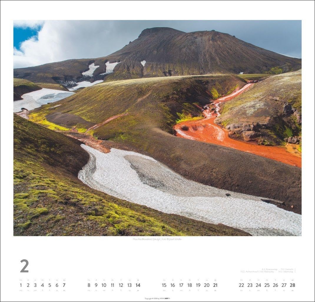Island Kalender 2027 - Insel aus Feuer und Eis: Wandkalender XXL mit 12 atemberaubenden Fotos von Islands Gletschern, Vulkan-Landschaften und ... Schäfer. Kalender im Großformat 48 x 46 cm