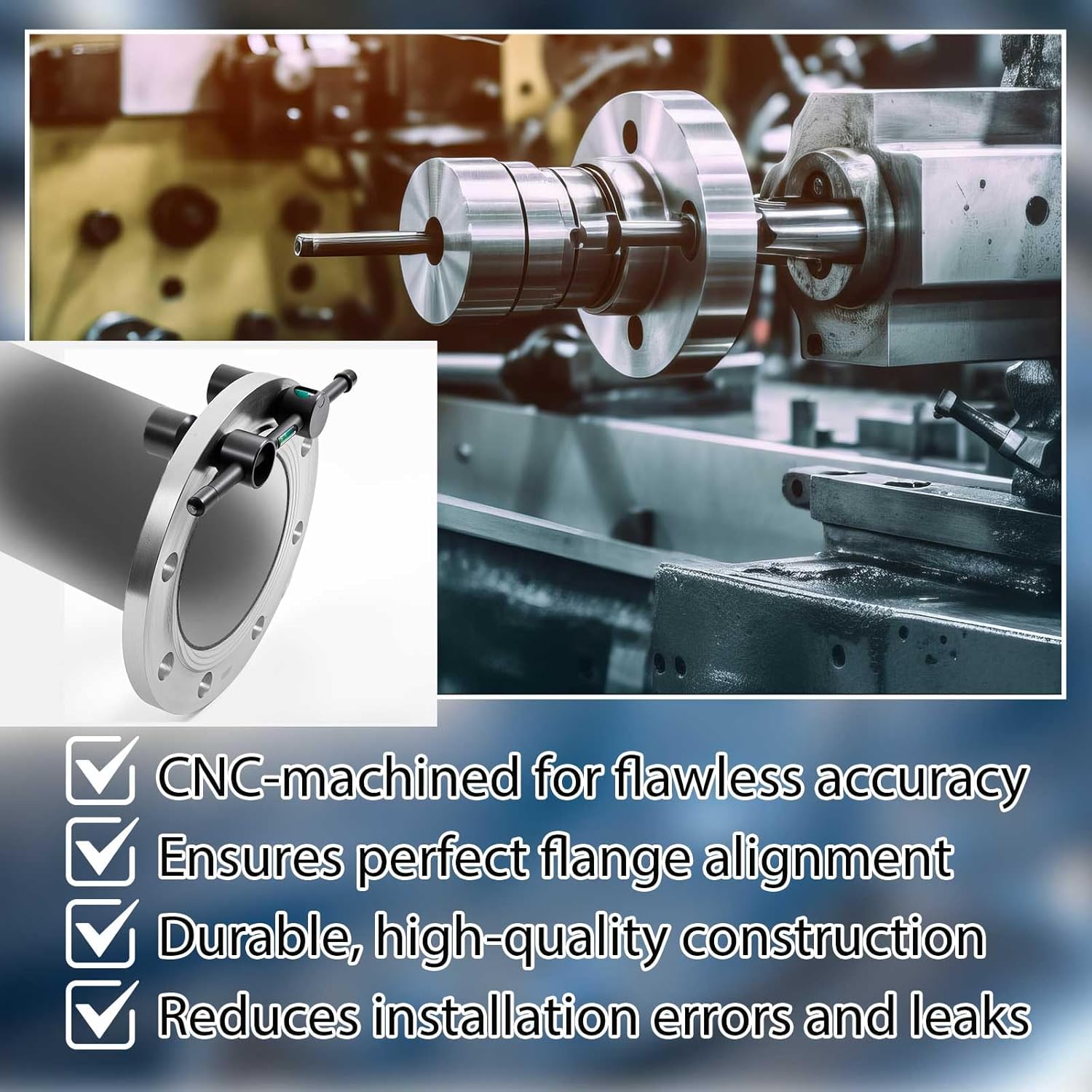 Kingdder 2 Pcs Threaded Flange Aligners for Pipe, Fit Flanges with Holes from 1/2" - 1-7/16" Diameter, Flange Alignment Pipes Tool, Built-in Level