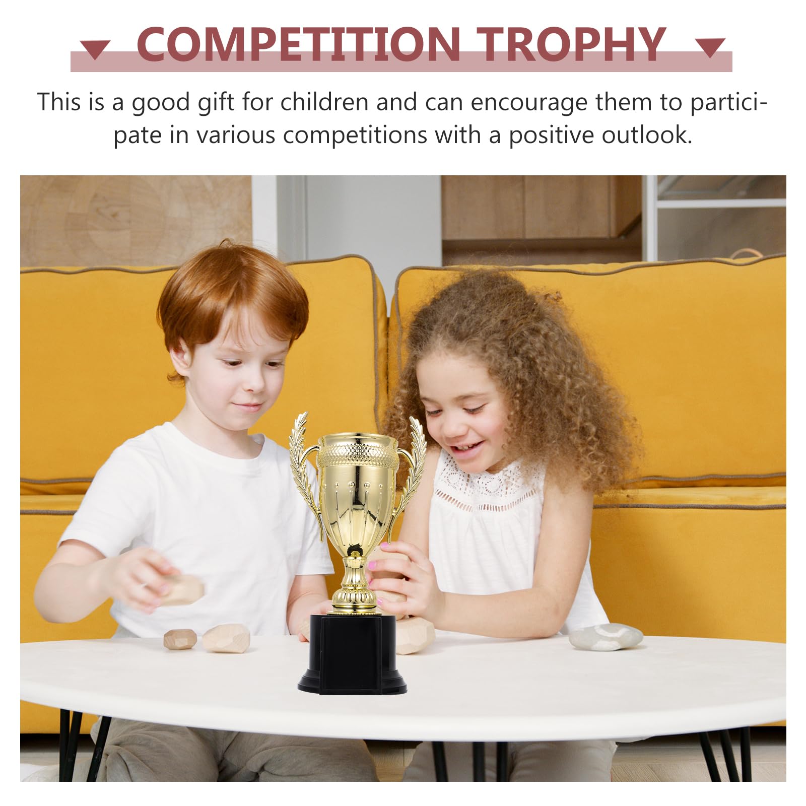 STOBOK Trofeo d'oro in plastica Golden Cup Award Trofei Vincitore della Coppa Trofei Coppa Premio Premio Premio per Scuola Ufficio Sport