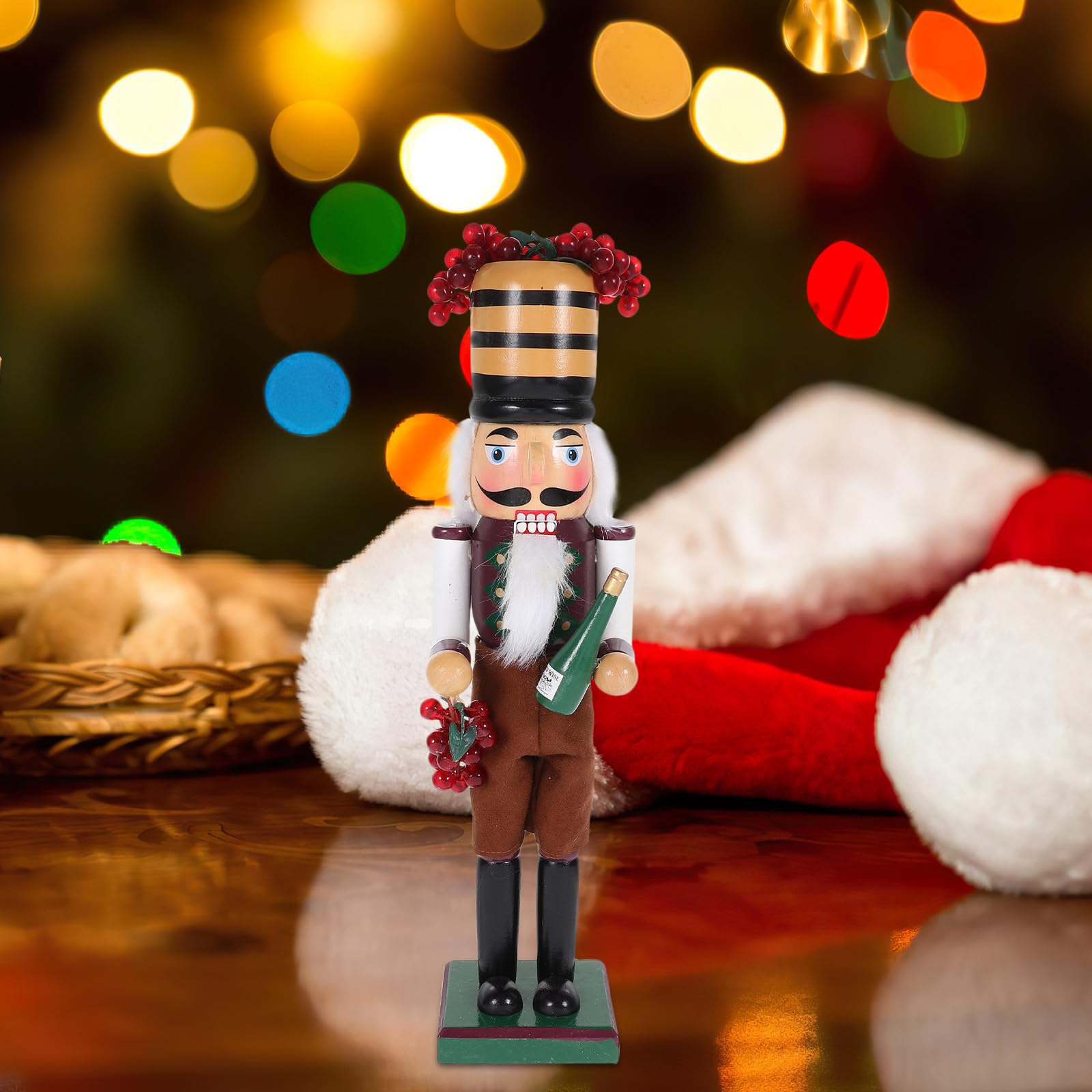 VICASKY Nussknacker Figur aus Holz Weihnachts Dekoration Tischornament Nussknacker Bastelarbeit für Zuhause