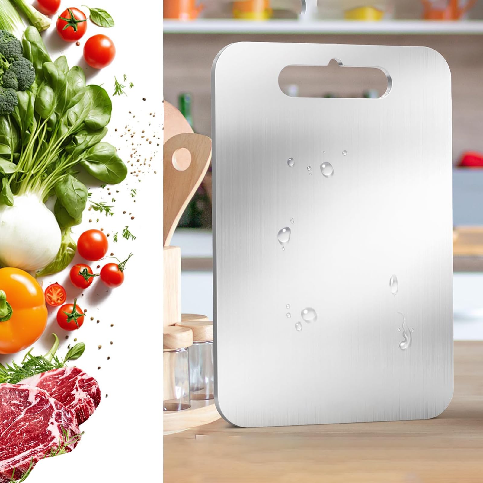 Planche à découper en titane haut de gamme double face durable et hygiénique pour la cuisine