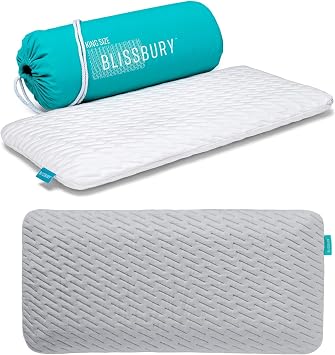 BLISSBURY King Stomach Sleeping Pillow 2.6 Inch & Additional King Size Pillow Case in Gray